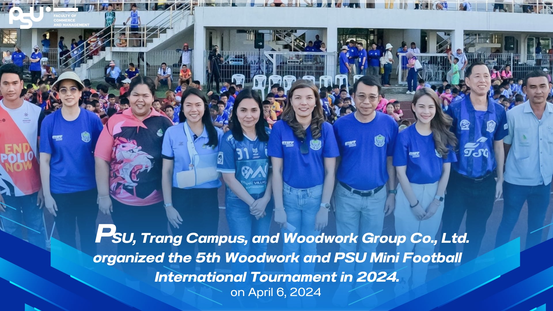 Read more about the article PSU, Trang Campus, and Woodwork Group Co., Ltd. organized the 5th Woodwork and PSU Mini Football International Tournament in 2024.